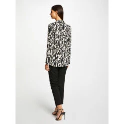Devant -Le Dressing Parfait blazer imprime noir creme femme morgan 1