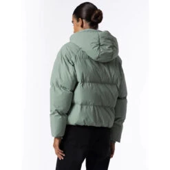 Devant -Le Dressing Parfait doudoune a capuche atmus hedge vert clair femme tiffosi 1