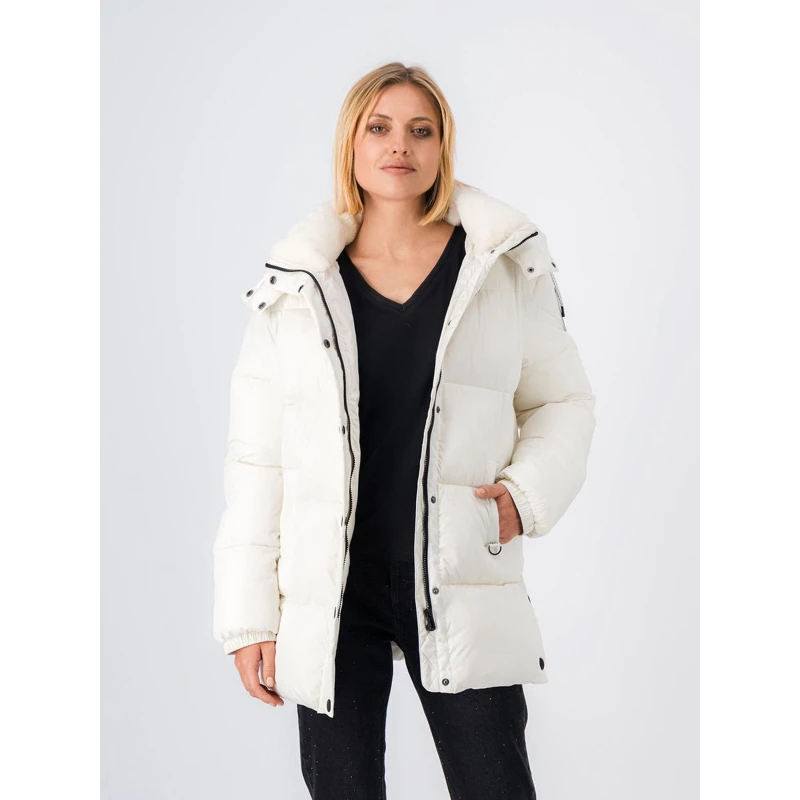 Doudoune Longue Elya Blanc Femme - Teddy Smith 3 Doudoune Longue Elya Blanc Femme - Teddy Smith