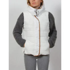 Doudoune Sans Manche Mary Blanc Femme - Angele Sportswear