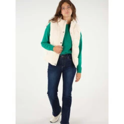 Doudoune Sans Manche Velours Rayia Beige Femme - Deeluxe -Le Dressing Parfait doudoune sans manche velours rayia beige femme deeluxe 2