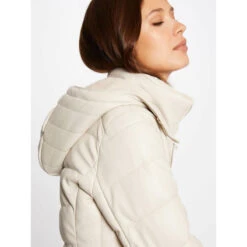 Doudoune Simili-cuir Kely Beige Femme - Morgan -Le Dressing Parfait doudoune simili cuir kely beige femme morgan 3
