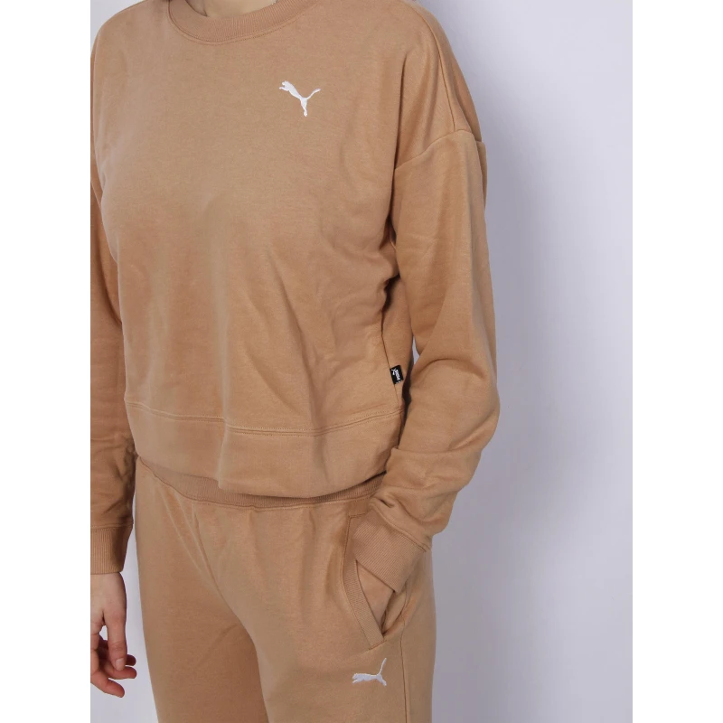Ensemble De Survêtement Sweat Crop Jogging Marron Femme - Puma 6 Ensemble De Survêtement Sweat Crop Jogging Marron Femme - Puma – Image 4
