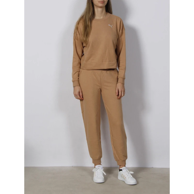 Ensemble De Survêtement Sweat Crop Jogging Marron Femme - Puma 3 Ensemble De Survêtement Sweat Crop Jogging Marron Femme - Puma