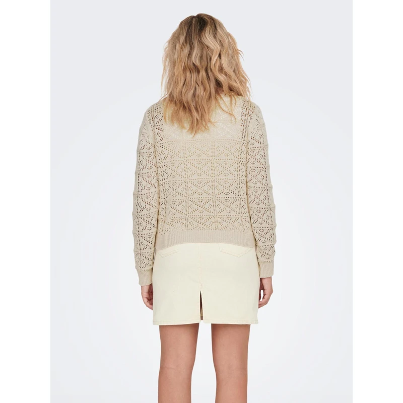 Gilet Cardigan Ajouré Ida Beige Femme - Jacqueline De Yong 4 Gilet Cardigan Ajouré Ida Beige Femme - Jacqueline De Yong – Image 2