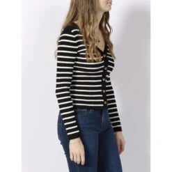 Gilet Cardigan Marinière Milia Bleu Marine Femme - Morgan -Le Dressing Parfait gilet cardigan mariniere milia bleu marine femme morgan 2