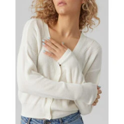 Gilet Cardigan Newlexsun Blanc Femme - Vero Moda -Le Dressing Parfait gilet cardigan newlexsun blanc femme vero moda 2