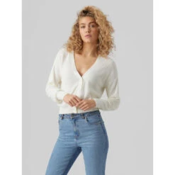 Gilet Cardigan Newlexsun Blanc Femme - Vero Moda