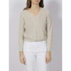 Gilet Cardigan Pailleté Newlex Beige Femme - Vero Moda