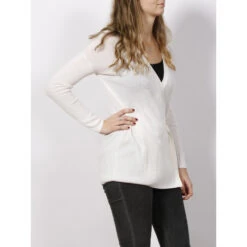 Gilet Cardigan Wrap écru Femme - Calvin Klein -Le Dressing Parfait gilet cardigan wrap ecru femme calvin klein 2