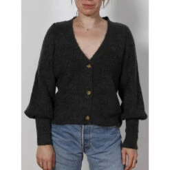 Gilet Court Care Gris Femme - Only