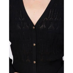 Gilet Maille Fine Ajourée Music Noir Femme - Morgan 9 Gilet Maille Fine Ajourée Music Noir Femme - Morgan -Le Dressing Parfait gilet maille fine ajouree music noir femme morgan 3