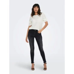 Jean Blush Mi-haut Noir Femme - Only -Le Dressing Parfait jean blush mi haut noir femme only 3