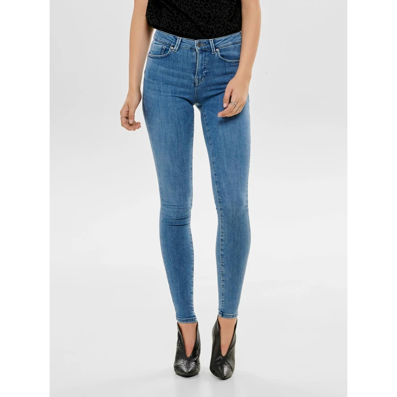 Jean Skinny Taille Mi-haute Power Bleu Femme - Only 3 Jean Skinny Taille Mi-haute Power Bleu Femme - Only