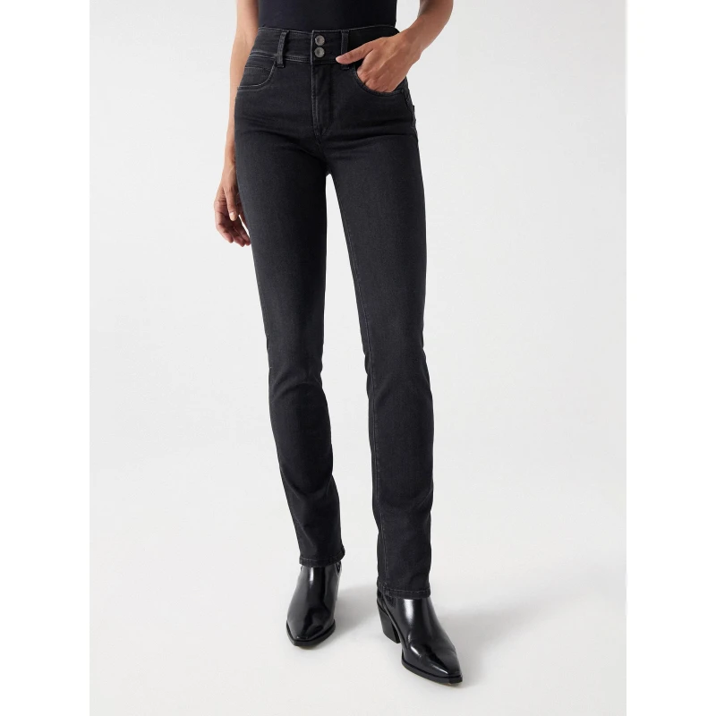 Jean Slim Secret Washed Noir Femme - Salsa 3 Jean Slim Secret Washed Noir Femme - Salsa