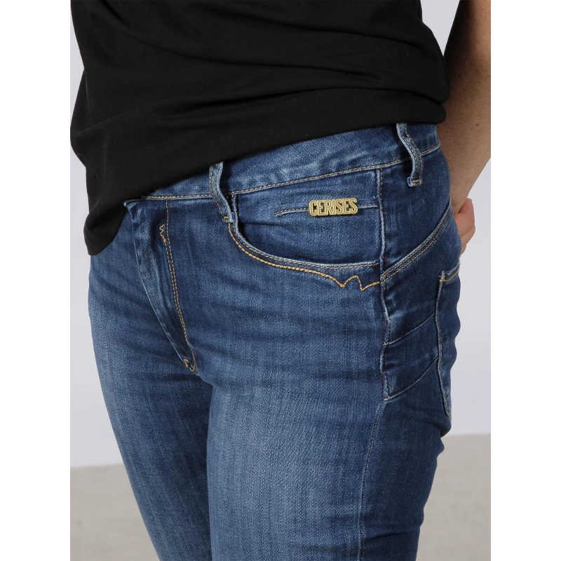 Jean Slim Taille Basse Pulp Bleu Femme - Le Temps Des Cerises 6 Jean Slim Taille Basse Pulp Bleu Femme - Le Temps Des Cerises – Image 4