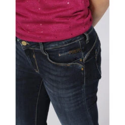 Jean Slim Taille Basse Urselle Bleu Femme - Le Temps Des Cerises -Le Dressing Parfait jean slim taille basse urselle bleu femme le temps des cerises 3