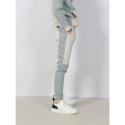 Jogging Bicolore Double Logo Beige Bleu - Project X Paris -Le Dressing Parfait jogging bicolore double logo beige bleu project x paris 2