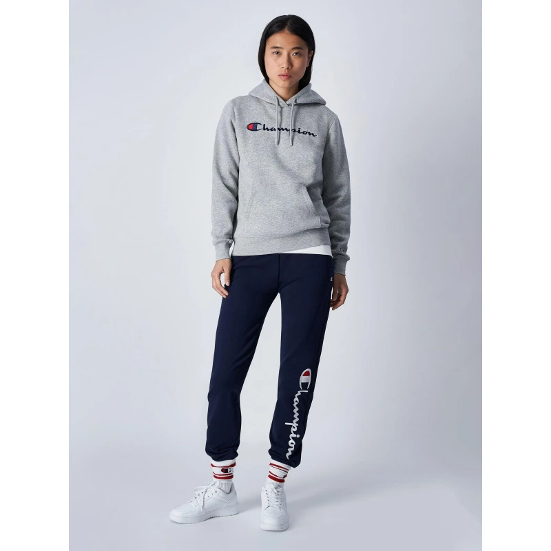 Jogging Rib Cuff Logo Blanc Brodé Bleu Marine Femme - Champion 5 Jogging Rib Cuff Logo Blanc Brodé Bleu Marine Femme - Champion – Image 3