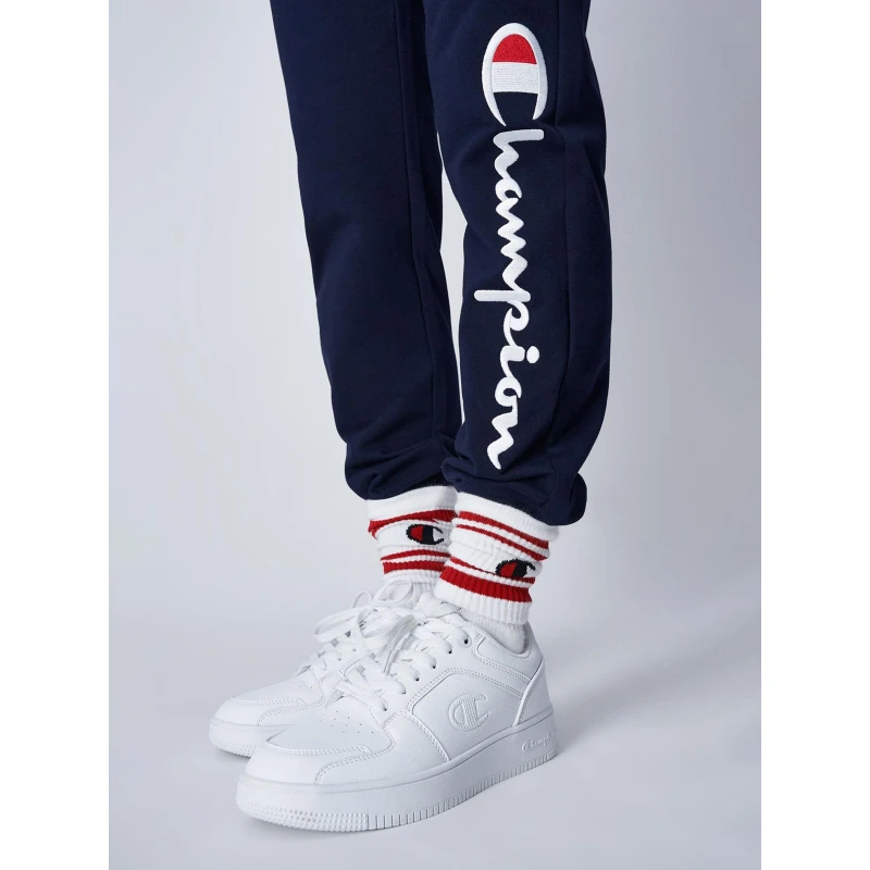 Jogging Rib Cuff Logo Blanc Brodé Bleu Marine Femme - Champion 6 Jogging Rib Cuff Logo Blanc Brodé Bleu Marine Femme - Champion – Image 4