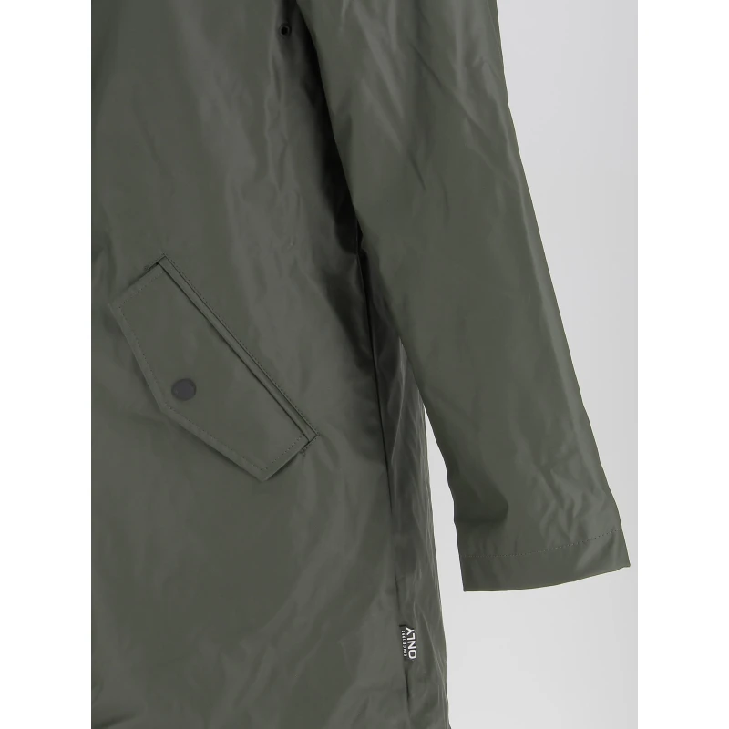 Manteau Ciré Sally Kaki Femme - Only 6 Manteau Ciré Sally Kaki Femme - Only – Image 4