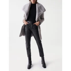 Manteau En Laine Col Fourrure Gris Femme - Salsa 9 Manteau En Laine Col Fourrure Gris Femme - Salsa -Le Dressing Parfait manteau en laine col fourrure gris femme salsa 3