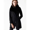 Manteau En Laine Col Fourrure Noir Femme - Salsa 2 Manteau En Laine Col Fourrure Noir Femme - Salsa -Le Dressing Parfait manteau en laine col fourrure noir femme salsa