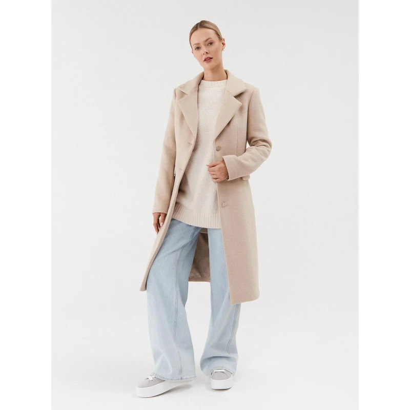 Manteau En Laine Melangée Laurence Beige Femme - Guess 4 Manteau En Laine Melangée Laurence Beige Femme - Guess – Image 2