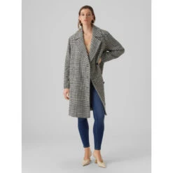 Manteau Laine Nid De Poule Hanna Blanc Noir Femme - Vero Moda -Le Dressing Parfait manteau laine nid de poule hanna blanc noir femme vero moda 2