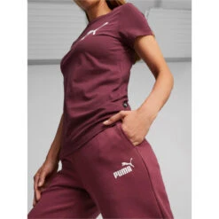 Pantalon De Survêtement Essential Bordeaux Femme - Puma -Le Dressing Parfait pantalon de survetement essential bordeaux femme puma 2
