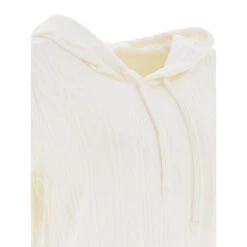 Pull à Capuche Maille Jacquard Dinhar Blanc Femme - Sun Valley -Le Dressing Parfait pull a capuche maille jacquard dinhar blanc femme sun valley 3