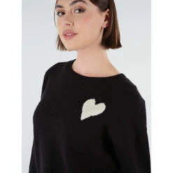 Pull Adonis Coeur Noir Femme - Deeluxe -Le Dressing Parfait pull adonis coeur noir femme deeluxe 3