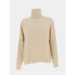 Pull Ample Col Roulé Leora Beige Femme - La Petite Etoile