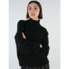 Pull Col Montant Flavine Noir Femme - Deeluxe 1 Pull Col Montant Flavine Noir Femme - Deeluxe -Le Dressing Parfait pull col montant flavine noir femme deeluxe