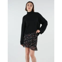 Pull Col Montant Flavine Noir Femme - Deeluxe -Le Dressing Parfait pull col montant flavine noir femme deeluxe 2