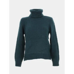 Pull Col Roulé Dinea Bleu Pétrole Femme - Jacqueline De Yong