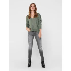 Pull Col V Elanora Kaki Femme - Jacqueline De Yong -Le Dressing Parfait pull col v elanora kaki femme jacqueline de yong 2