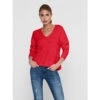 Pull Col V Elanora Rouge Femme - Jacqueline De Yong -Le Dressing Parfait pull col v elanora rouge femme jacqueline de yong