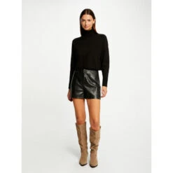 Pull Crop Col Roulé Court Noir Femme - Morgan -Le Dressing Parfait pull crop col roule court noir femme morgan 2