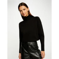 Pull Crop Col Roulé Court Noir Femme - Morgan -Le Dressing Parfait pull crop col roule court noir femme morgan 3