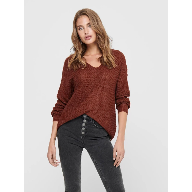 Pull En Maille New Megan Marron Femme - Jacqueline De Yong 3 Pull En Maille New Megan Marron Femme - Jacqueline De Yong