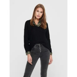 Pull En Maille New Megan Noir Femme - Jacqueline De Yong