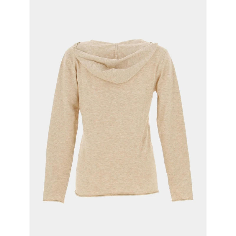 Pull Fin à Capuche Ulanow Sable Femme - Sun Valley 4 Pull Fin à Capuche Ulanow Sable Femme - Sun Valley – Image 2