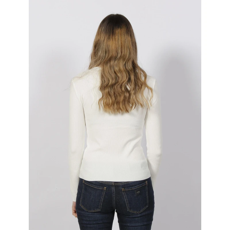 Pull Maille Rib Bouton Blanc Femme - Salsa 4 Pull Maille Rib Bouton Blanc Femme - Salsa – Image 2