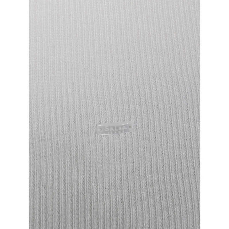 Pull Maille Rib Bouton Blanc Femme - Salsa 6 Pull Maille Rib Bouton Blanc Femme - Salsa – Image 4