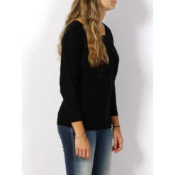 Pull Manches Longues Marion Batsleeve Noir Femme - Guess -Le Dressing Parfait pull manches longues marion batsleeve noir femme guess 2