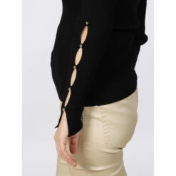 Pull Maya Manches Ajourées Noir Femme - Morgan -Le Dressing Parfait pull maya manches ajourees noir femme morgan 3