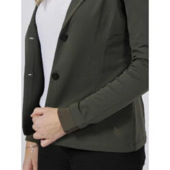 Veste Blazer Basic Shirley Kaki Femme - HBT -Le Dressing Parfait veste blazer basic shirley kaki femme hbt 3
