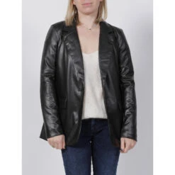 Veste Blazer Enduit Olympia Noir Femme - Vero Moda