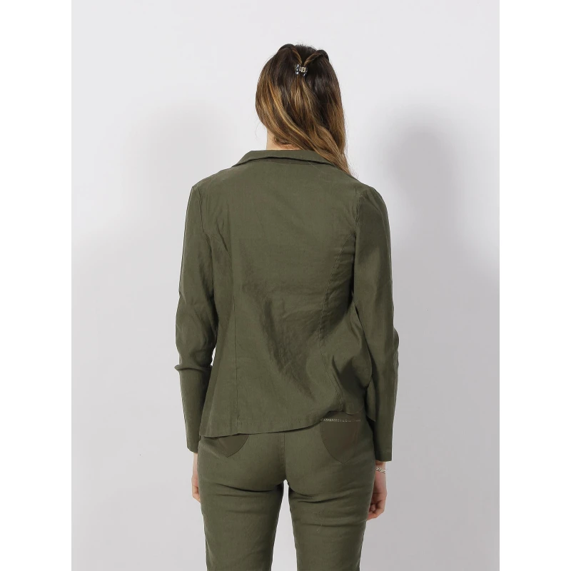 Veste Blazer Shirley Lin Kaki Femme - Hbt 4 Veste Blazer Shirley Lin Kaki Femme - Hbt – Image 2